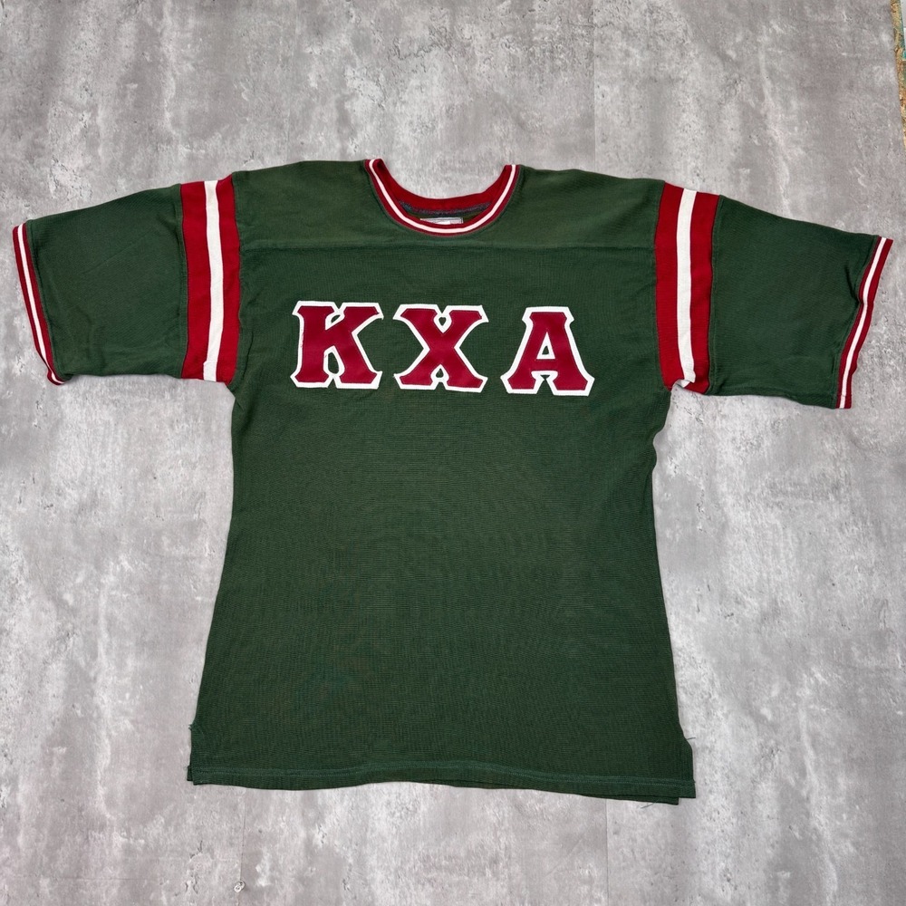 Vintage Frat Jersey Shirt Mens L Green Greek True Southland Athletics 60s